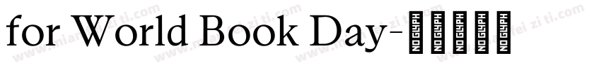 for World Book Day字体转换